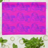 serviette de cuisine sirène rose (Plié)