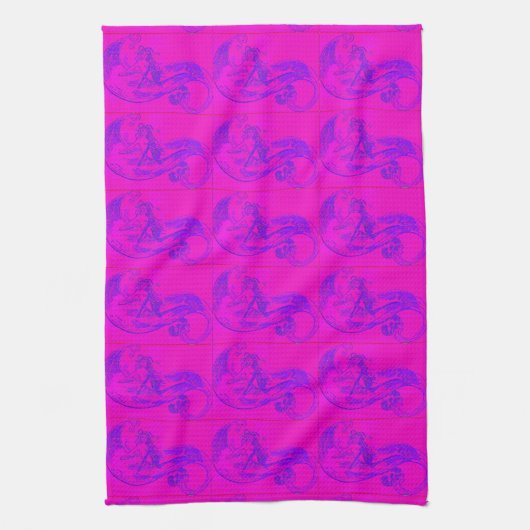 serviette de cuisine sirène rose (Vertical)