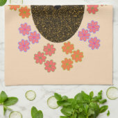 Serviette de cuisine Sleepy Hérisson et fleurs (Plié)