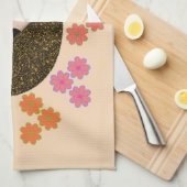Serviette de cuisine Sleepy Hérisson et fleurs (Quart Plié)