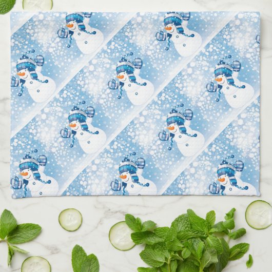 Serviette de cuisine/Snowman (Plié)