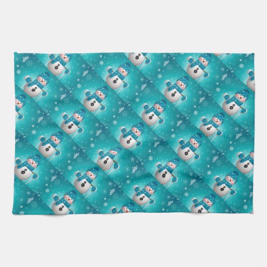 Serviette de cuisine/Snowman (Horizontal)