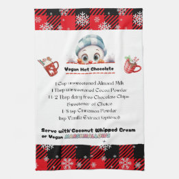 Serviette de cuisine Snowman, Vegan Hot Chocolate 