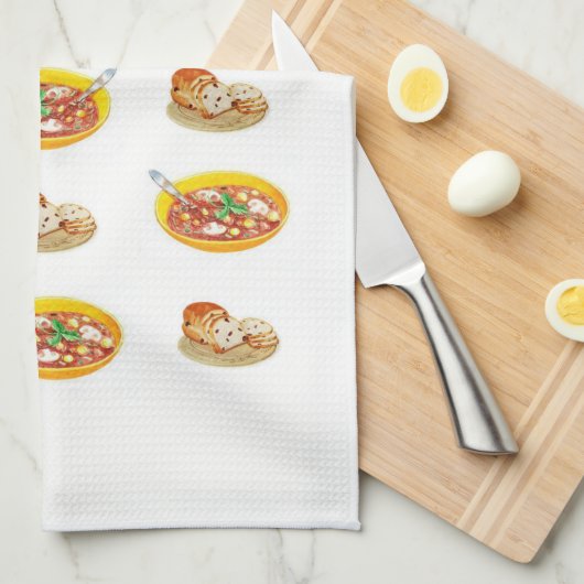 Serviette de cuisine soupe (Quart Plié)