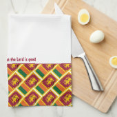 Serviette de cuisine SRI LANKA personnalisée (Quart Plié)