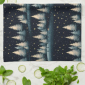 Serviette de cuisine Starry Winter Forest Night (Plié)
