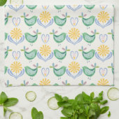 Serviette de cuisine style scandinave Oiseaux sur (Plié)