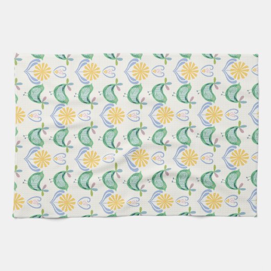 Serviette de cuisine style scandinave Oiseaux sur (Horizontal)