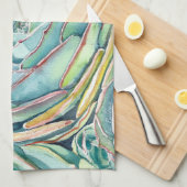 Serviette de cuisine succulente Blue Echeveria (Quart Plié)