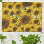 Serviette de cuisine Sunflower Bumblebee (Plié)