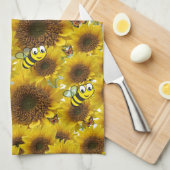 Serviette de cuisine Sunflower Bumblebee (Quart Plié)
