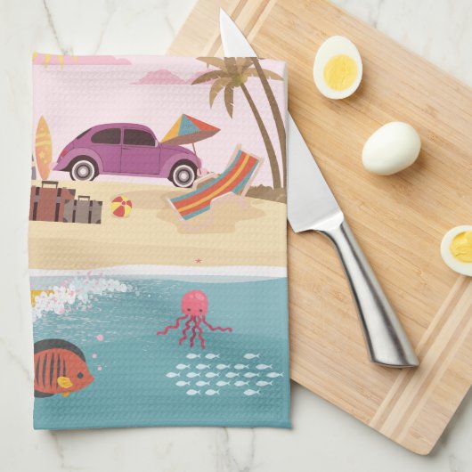 Serviette de cuisine surf (Quart Plié)