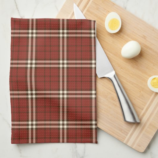 Serviette de cuisine Tartan Rouge (Quart Plié)