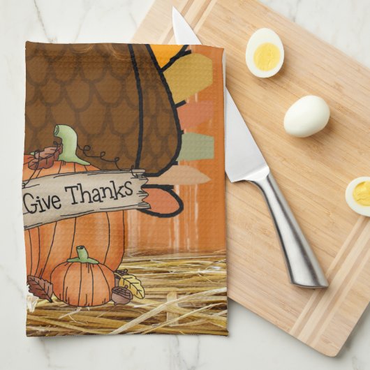 Serviette de cuisine Thanksgiving (Quart Plié)