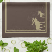 Serviette de cuisine tourbée d'orignal brun rustiq (Plié)