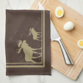 Serviette de cuisine tourbée d'orignal brun rustiq (Quart Plié)