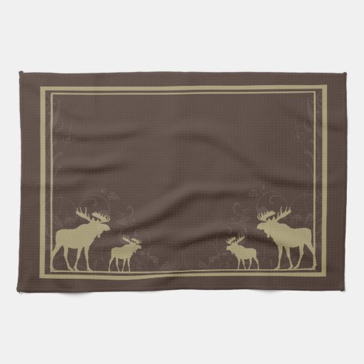 Serviette de cuisine tourbée d'orignal brun rustiq (Horizontal)