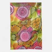 Serviette de cuisine tourbillonnante rose (Vertical)