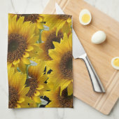 Serviette de cuisine tournesol (Quart Plié)