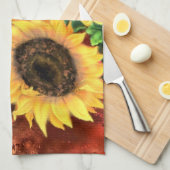 Serviette de cuisine tournesol (Quart Plié)