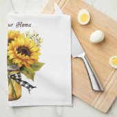 Serviette de cuisine tournesol (Quart Plié)