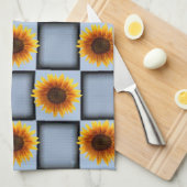 Serviette de cuisine tournesol (Quart Plié)