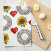 Serviette de cuisine tournesol (Quart Plié)