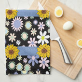 Serviette de cuisine tournesol (Quart Plié)