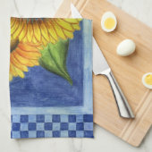 Serviette de cuisine tournesol (Quart Plié)