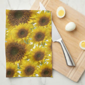 Serviette de cuisine tournesol (Quart Plié)