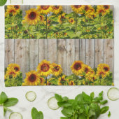 Serviette de cuisine Tournesol de style rustique (Plié)