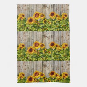 Serviette de cuisine Tournesol de style rustique