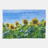 Serviette de cuisine tournesol et Sky Art (Horizontal)