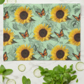 Serviette de cuisine Tournesol Papillon (Plié)