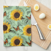 Serviette de cuisine Tournesol Papillon (Quart Plié)