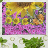 Serviette de cuisine Tournesol Papillon (Plié)