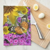 Serviette de cuisine Tournesol Papillon (Quart Plié)