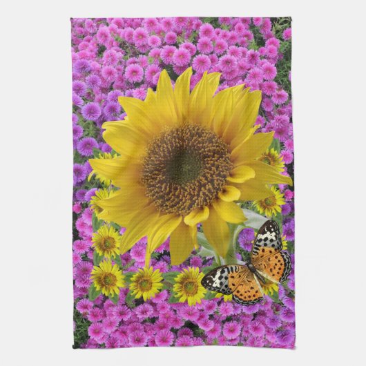 Serviette de cuisine Tournesol Papillon (Vertical)