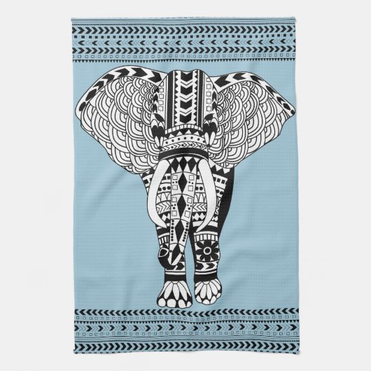 Serviette de cuisine tribale d'éléphant (Vertical)