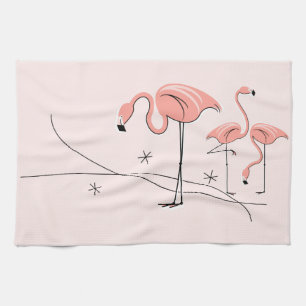 Serviette de cuisine Trio Rose Flamants 3
