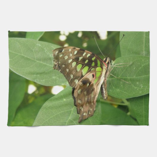 Serviette de cuisine Tropical Iridescente Green Bu (Horizontal)