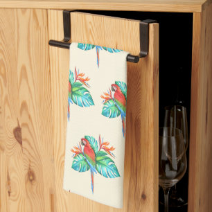 Serviette de cuisine Tropical Macaw Parrot Tan