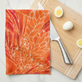 Serviette de cuisine tropicale chaude de batik (Quart Plié)