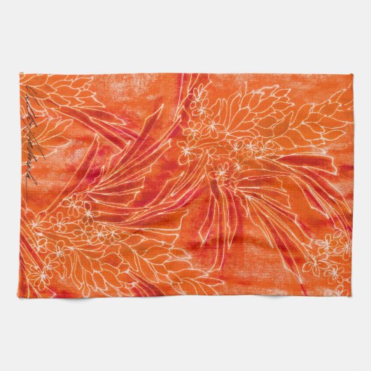 Serviette de cuisine tropicale chaude de batik (Horizontal)