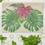 Serviette de cuisine tropicale de fleur de (Plié)