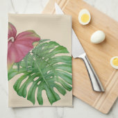 Serviette de cuisine tropicale de fleur de (Quart Plié)
