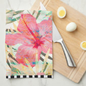 Serviette de cuisine tropicale Hibiscus Fleur (Quart Plié)