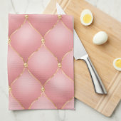 Serviette de cuisine Tufted Diamonds or rose (Quart Plié)
