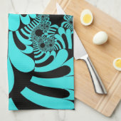 Serviette de cuisine Turquoise Black Mod personnal (Quart Plié)