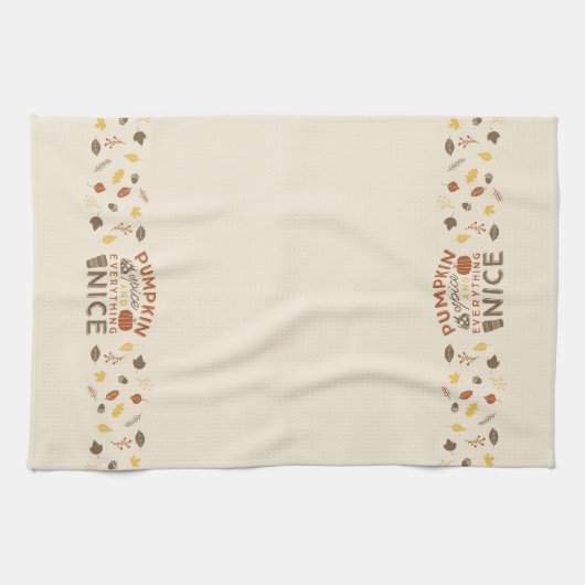 Serviette de cuisine typographique d'automne (Horizontal)